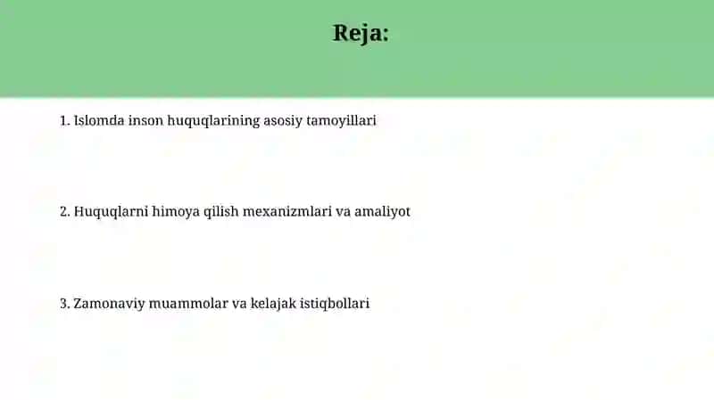 Islomda inson huquq va erkinliklarini ta'minlashning o‘ziga xos jihatlari 2