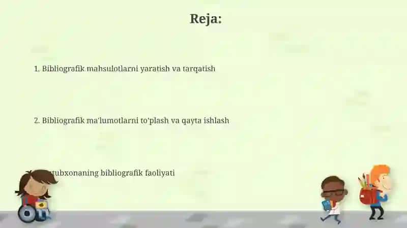 Kutubxonaning bibliografik faoliyat 2