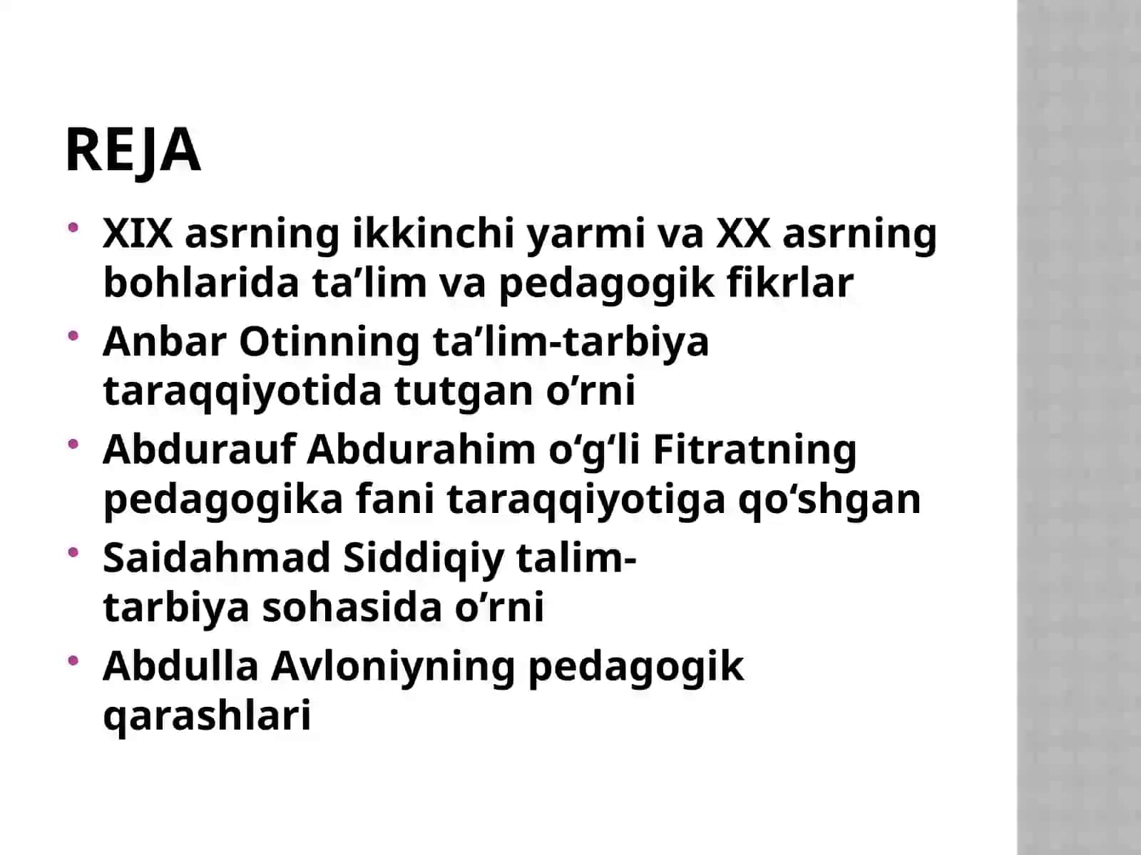 XIX asrning ikkinchi yarmi va XX asrning boshlarida ta’lim va pedagogik fikrlar 2