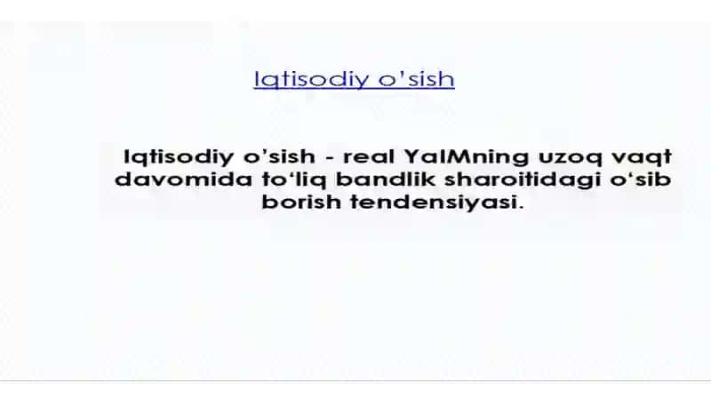 Iqtisodiy o‘sishning umumiy tavsiyf va neokeynscha modellari 2