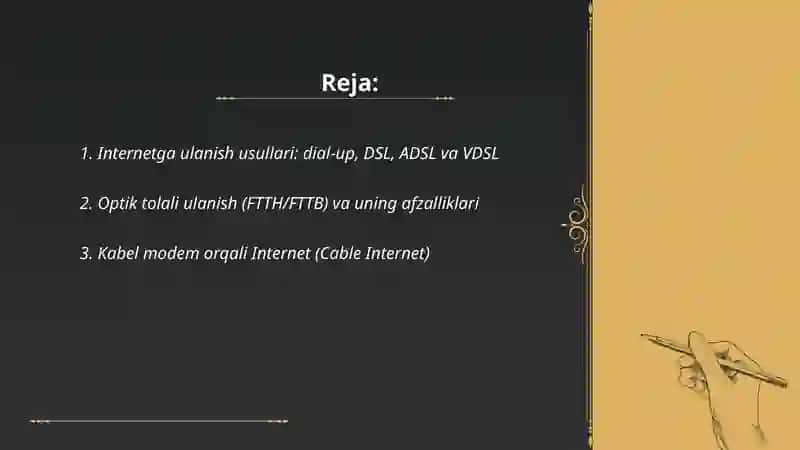 Internet tarmog'iga bog'lanish usullari 2