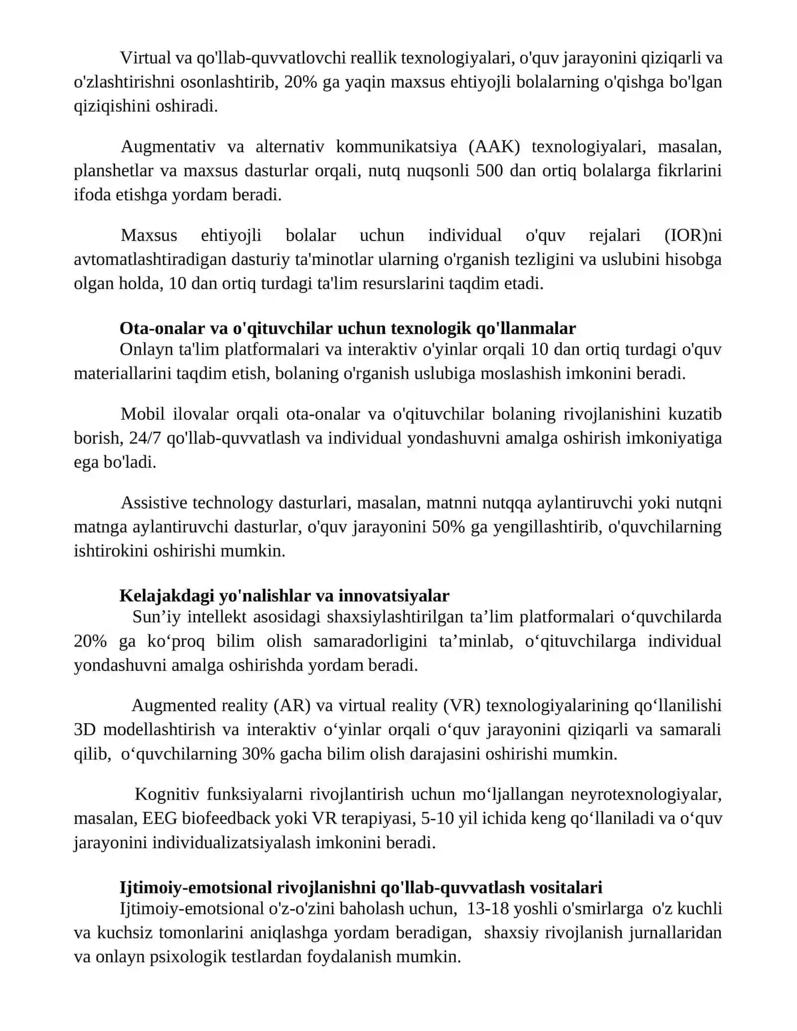 Taʼlimiy tashkilotlarda alohida yordamga muhtoj bolalarni qoʻllab-quvvatlash texnologiyalari 2