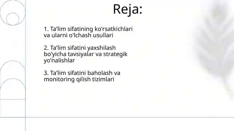 Ta'lim sifatini baholash va nazorat qilish 2