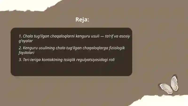 Chala tugʻilgan chaqaloqlarni kenguru usuli — taʼrif va asosiy gʻoyalar 2