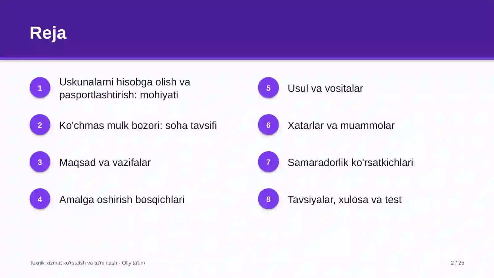 Ko'chmas mulk bozorida uskunalarni hisobga olish va pasportlashtirish 2