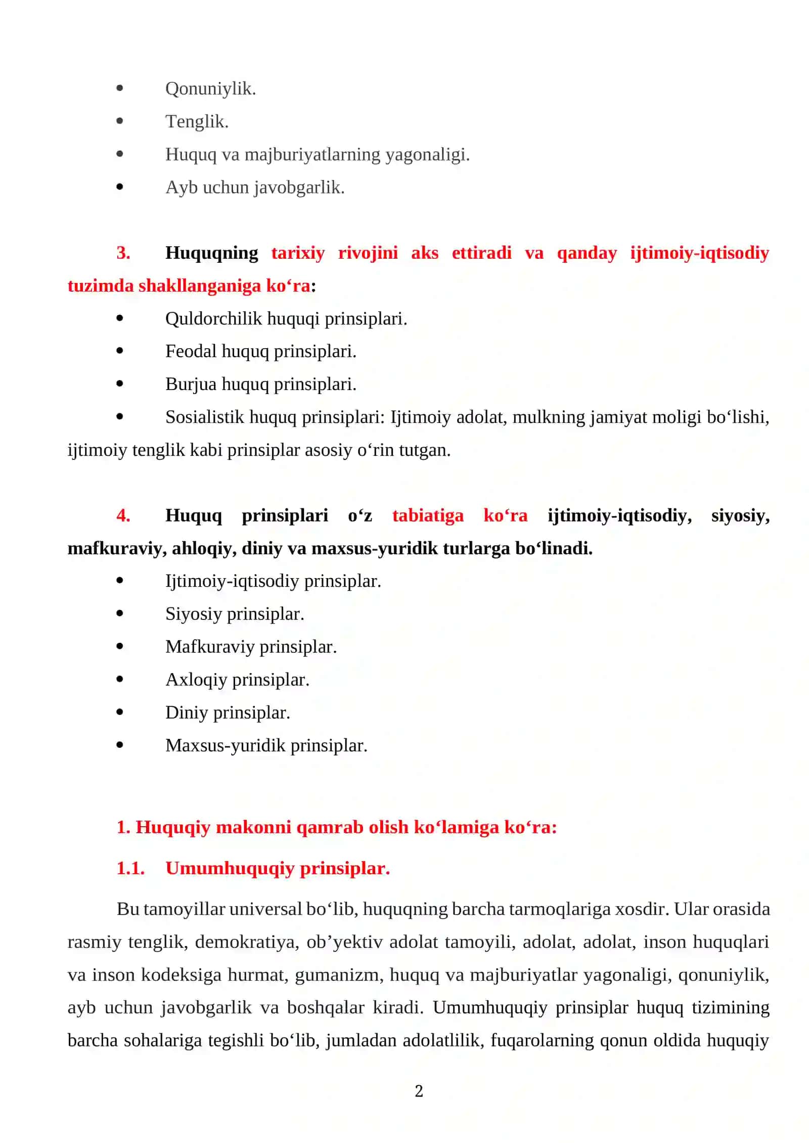 HUQUQ PRINSIPLARI (TAMOYILLARI) 2
