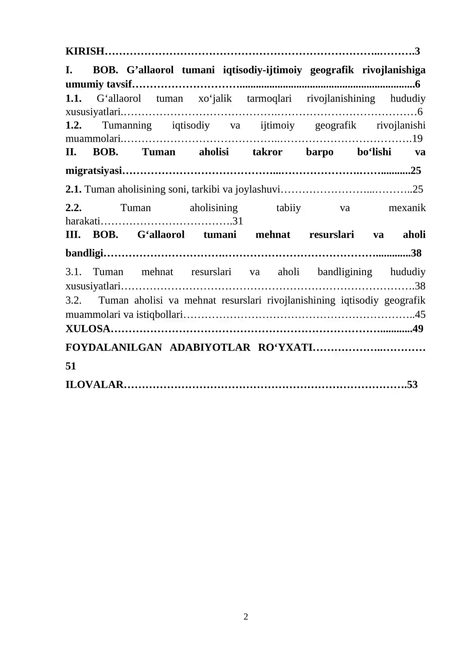 G‘ALLAOROL TUMANI AHOLISI VA MEHNAT RESURSLARI 2