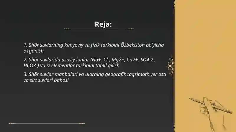 Shõr suv tarkibini õrganish 2