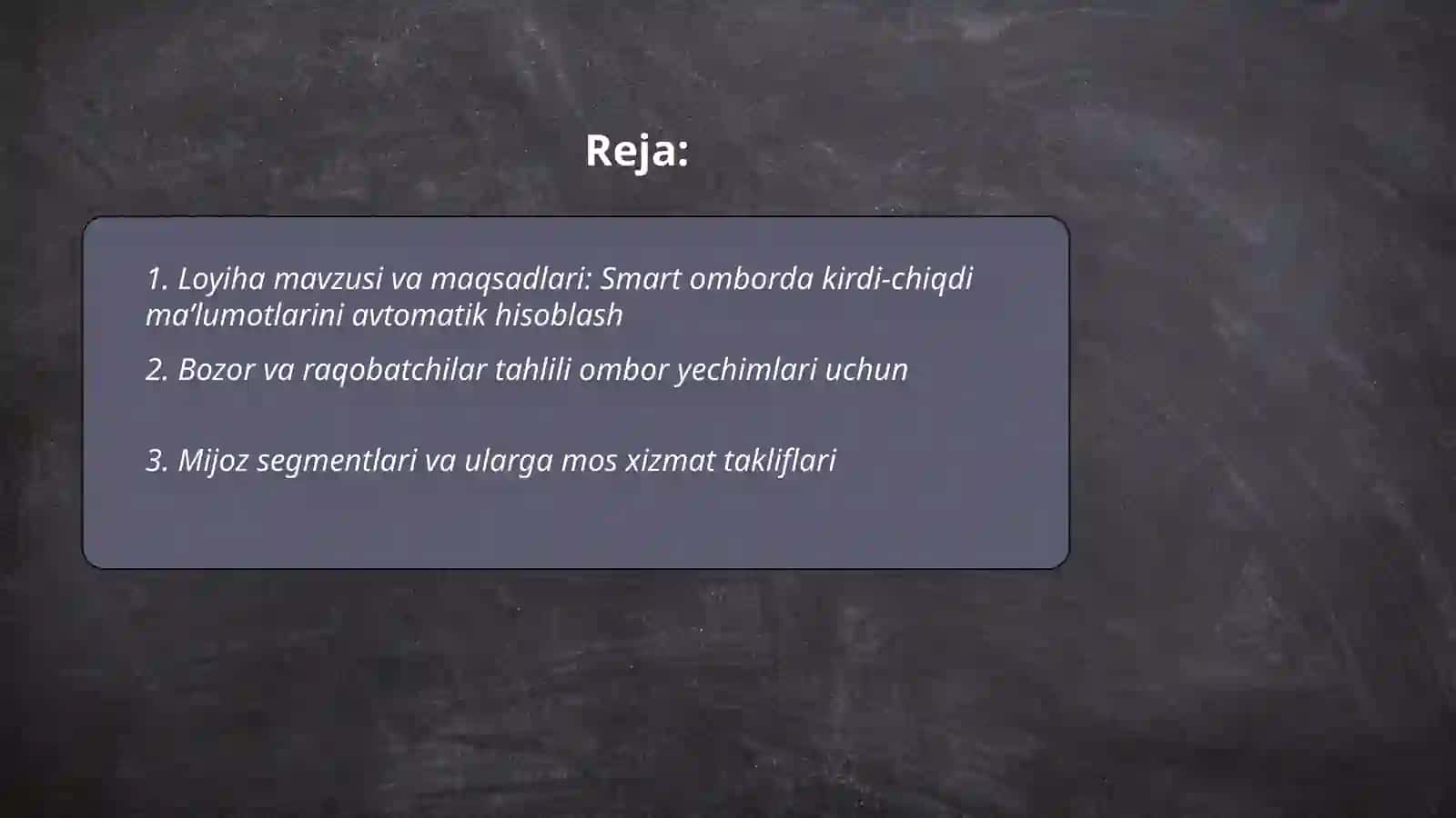 Smart ombor start up reja 2
