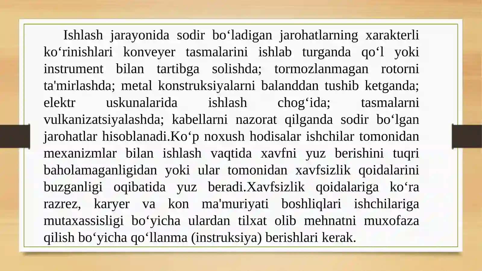 Konuskunalarini yig‘ish, ishlatish va ta’mirlash jarayonidagi xavfsizlik choralari 2
