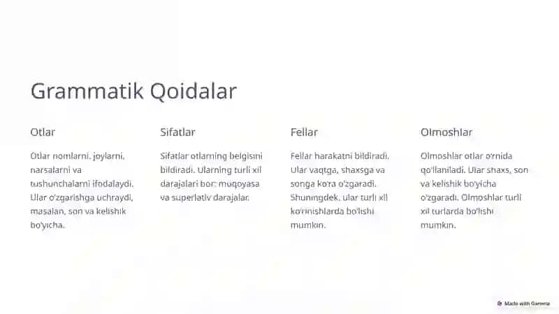 Ish Qog‘ozlarining Grammatik Tarkibi 2