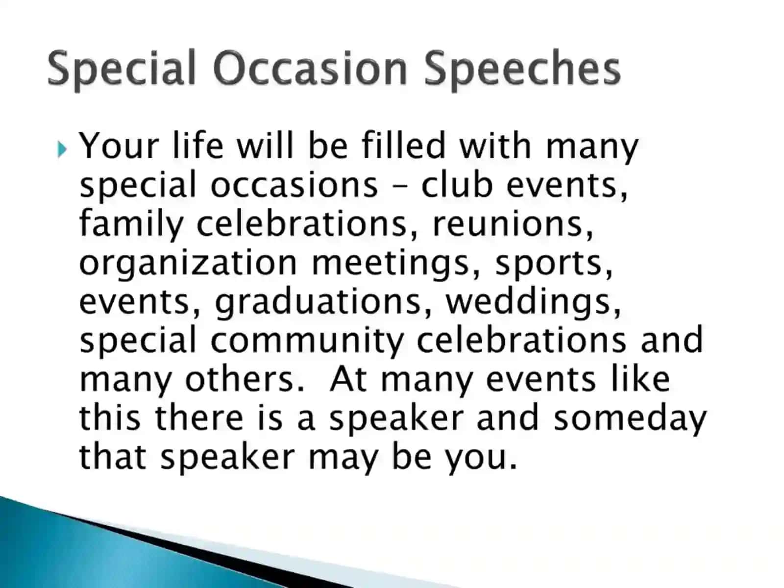 Special occasion speeches 2