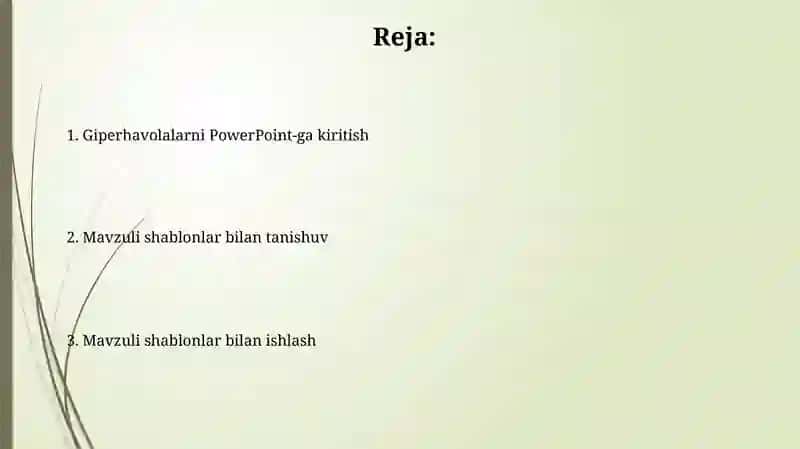 Giperhavolalar PowerPoint-da 2
