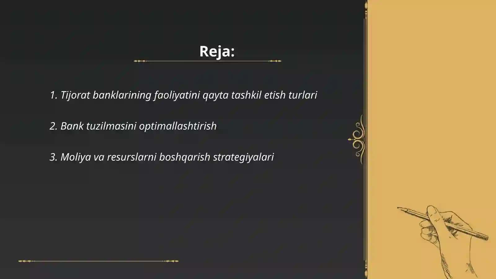 Tijorat banklari faoliyatini qayta tashkil etish shakillari 2