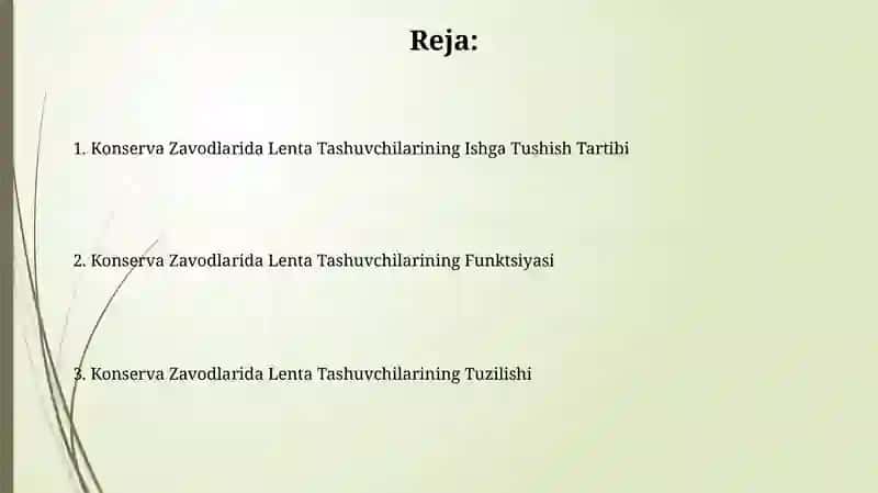 Lentali transporterning ishlash tartibi 2