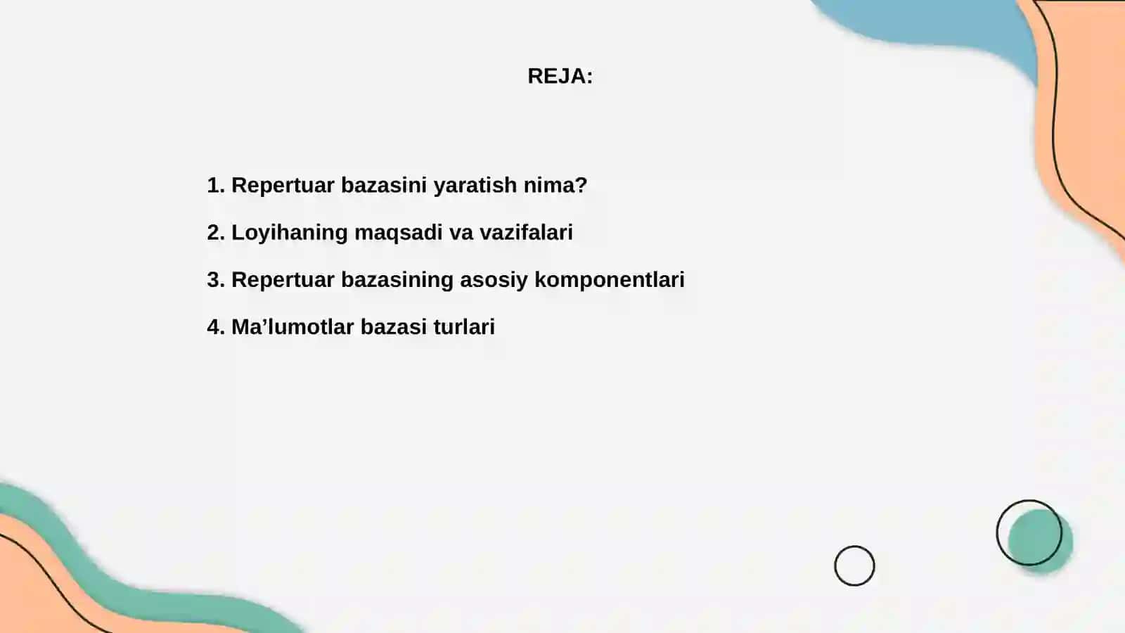 Repertuar bazasini yaratish 2