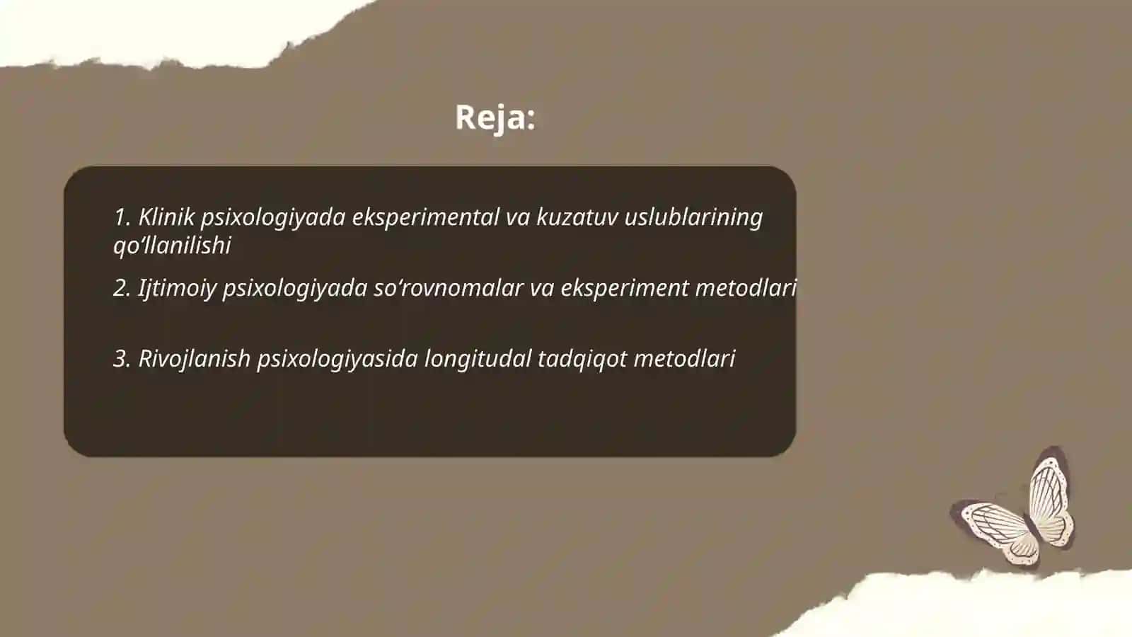 Zamonaviy psixologiya tarmoqlarida tadqiqot metodlarining qoʻllanishi 2