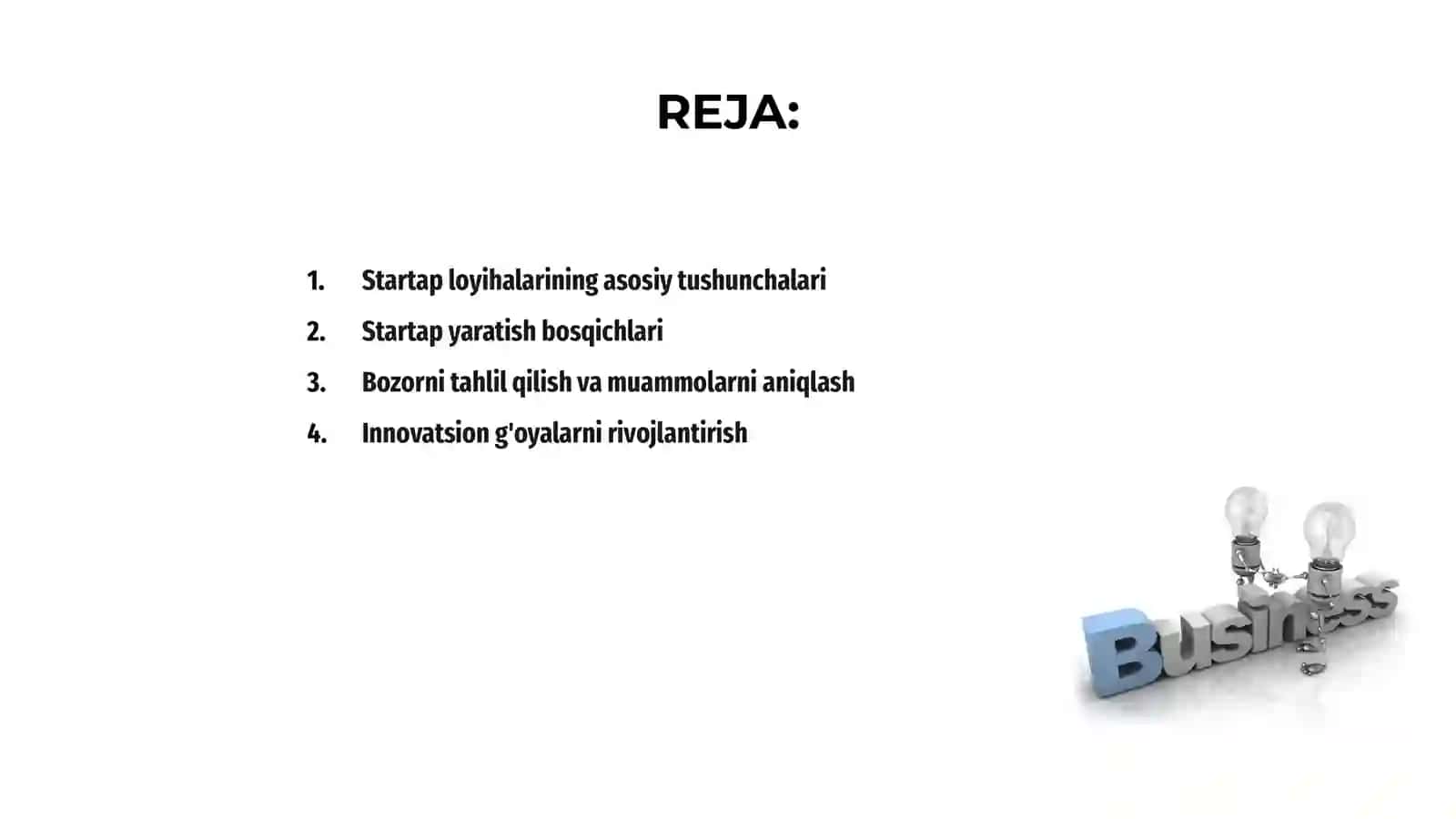 Startap loyihalarni yaratish va moliyalashtirish usullari 2