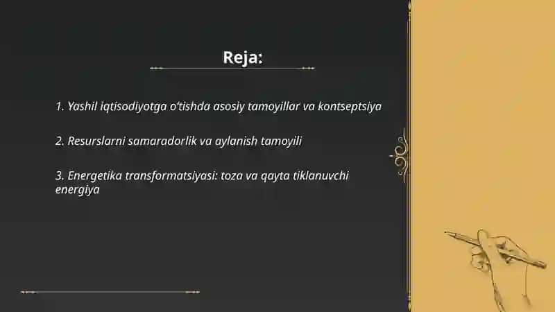 Yashil iqtisodiyotga o‘tish tamoyillari 2