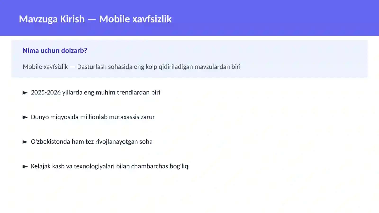 Mobile xavfsizlik 2
