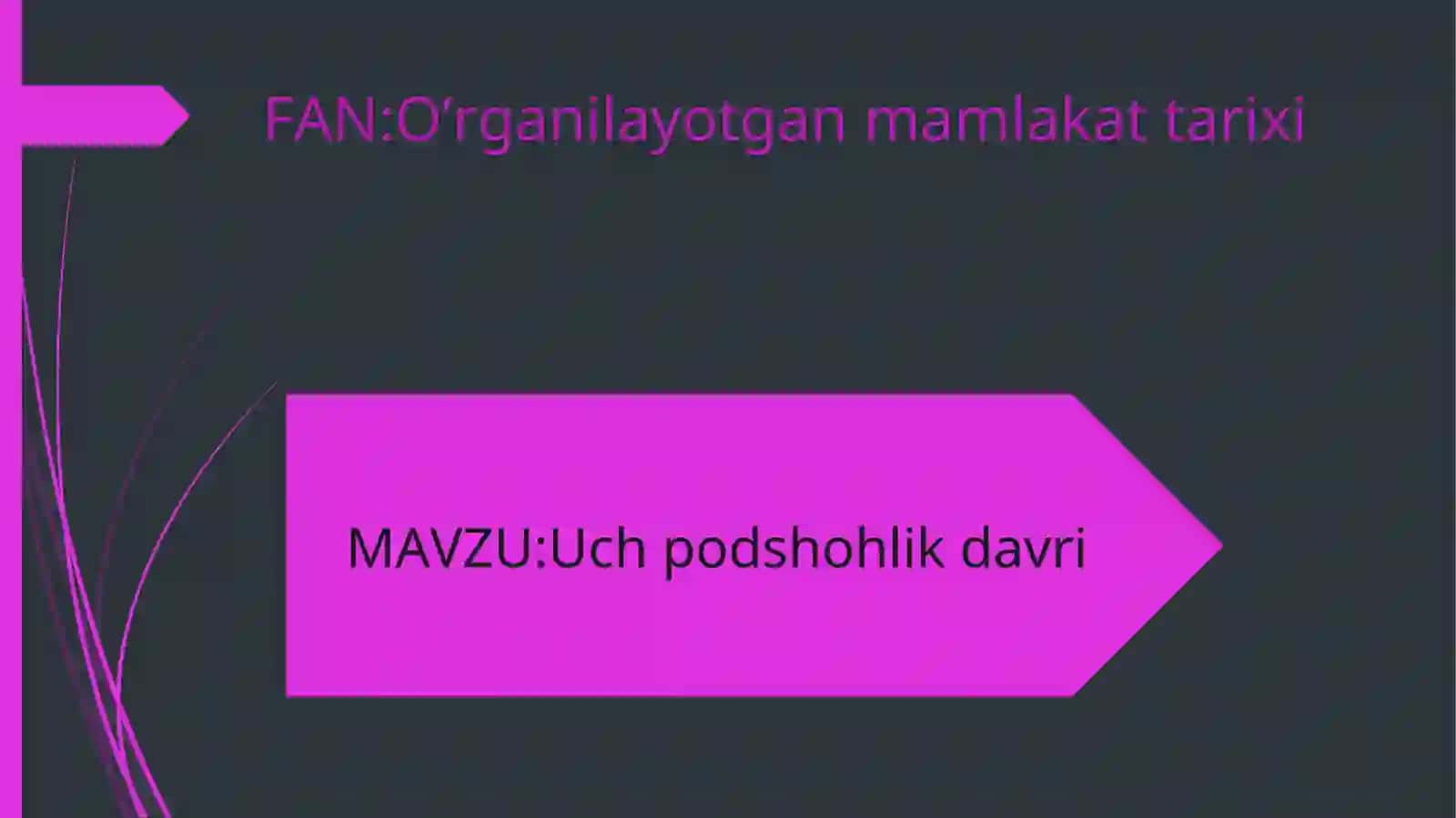 Uch podshohlik davri 2