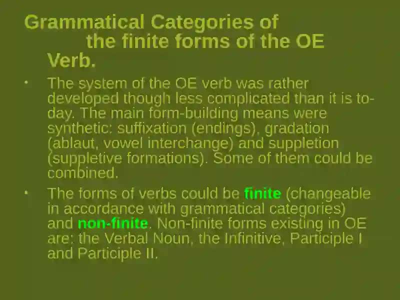 Verb word category and its grammatical categories 2