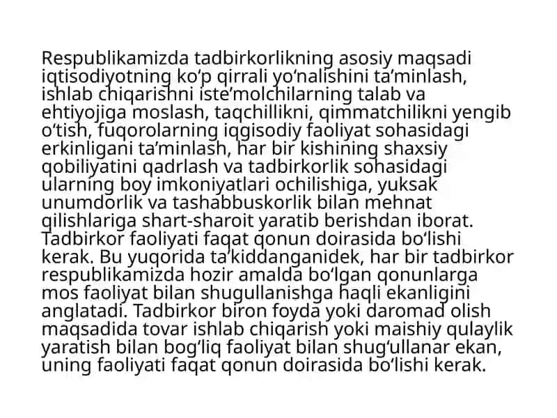 Tadbirkorlik huquqisub 2