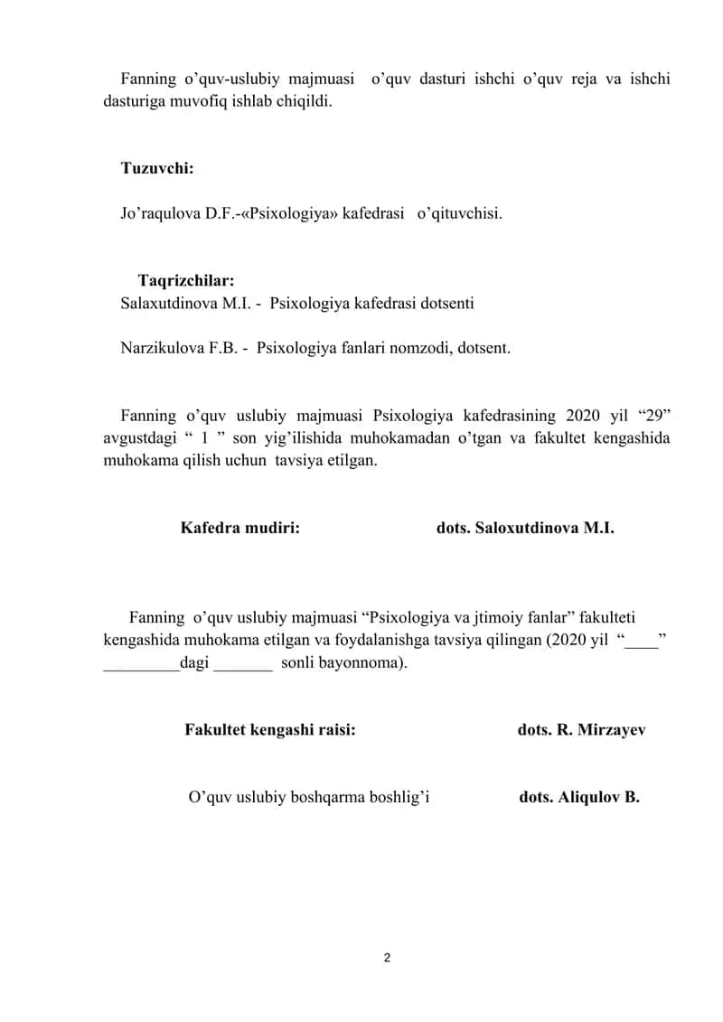 EKSPERIMENTAL PSIXOLOGIYA VA PRAKTIKUM 2