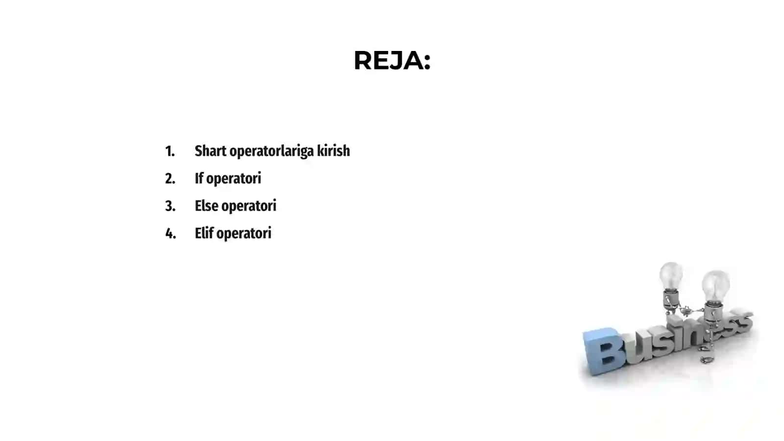Phytonda shart operatorlari 2