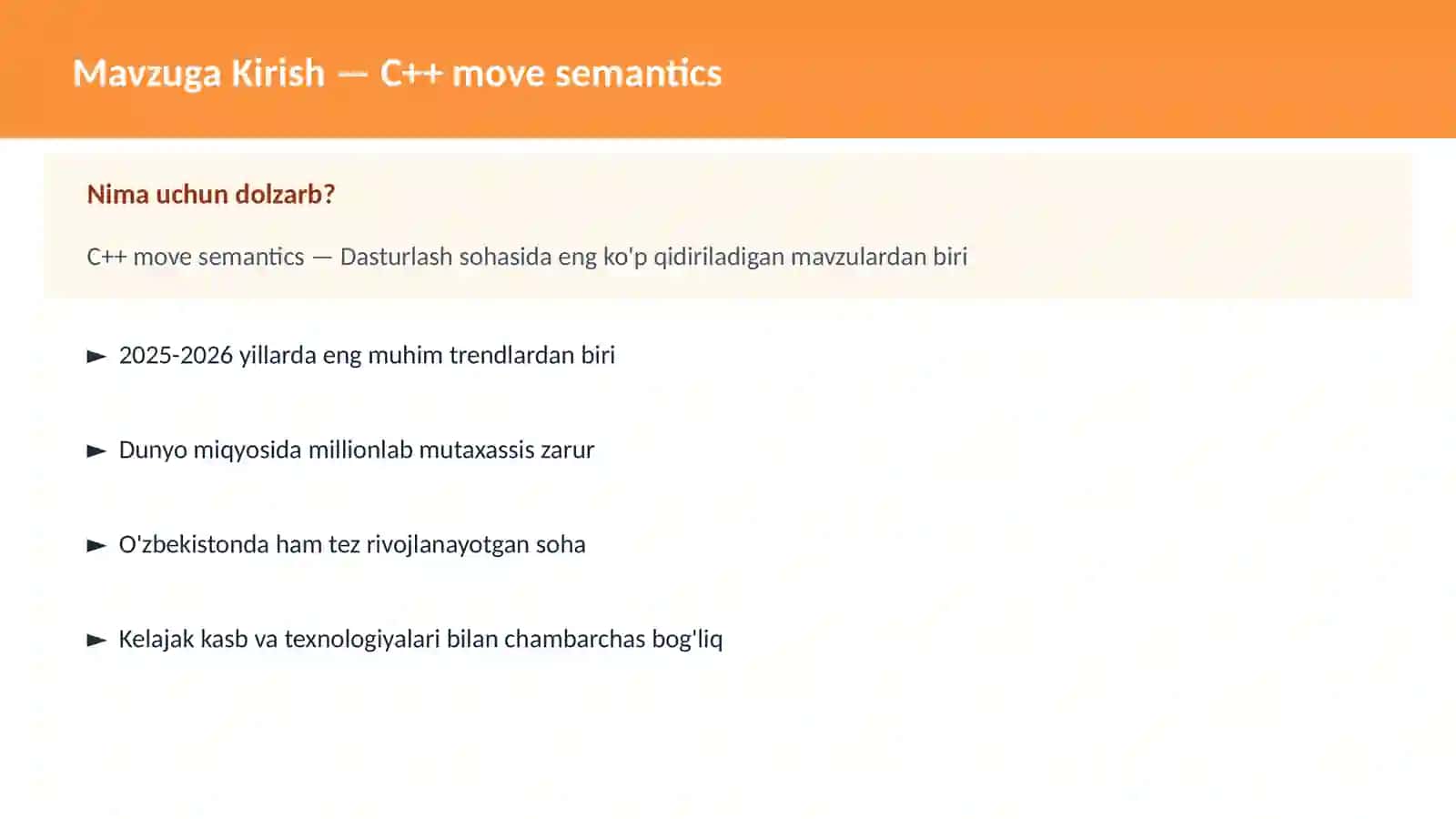 C++ VA TIZIM DASTURLASH 2