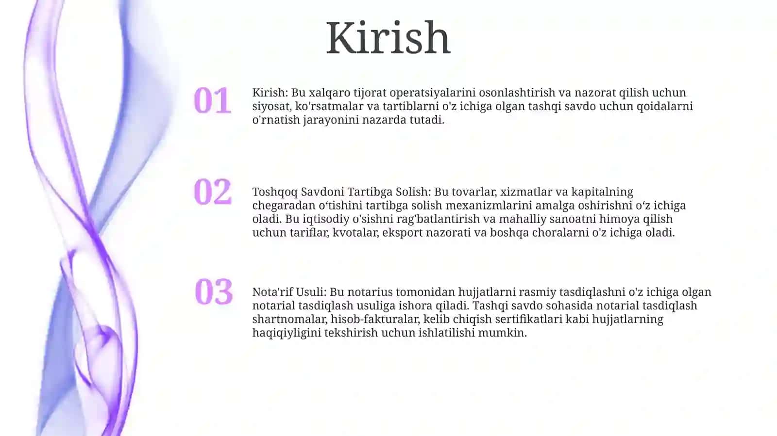 Toshqoq Savdoni Tartibga Solish 2