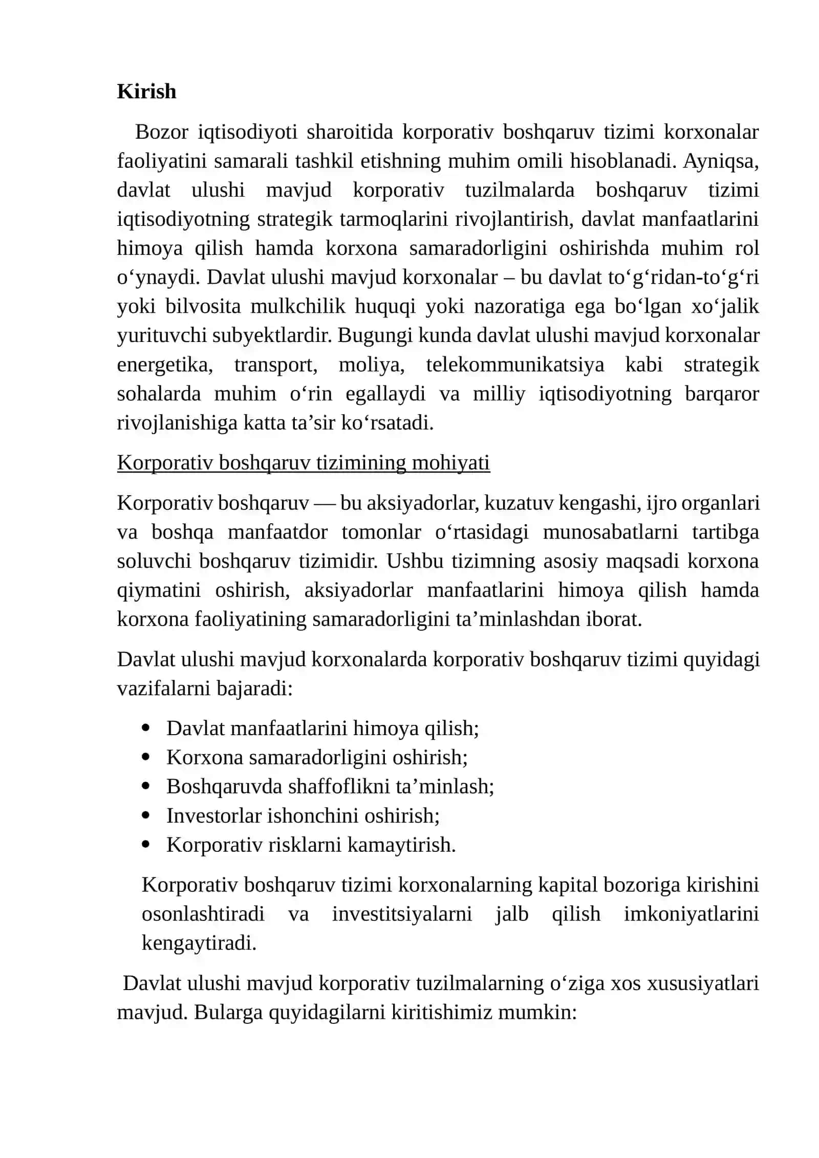 Davlat ulushi mavjud korporativ tuzilmalarda korporativ boshqaruv tizimi 2