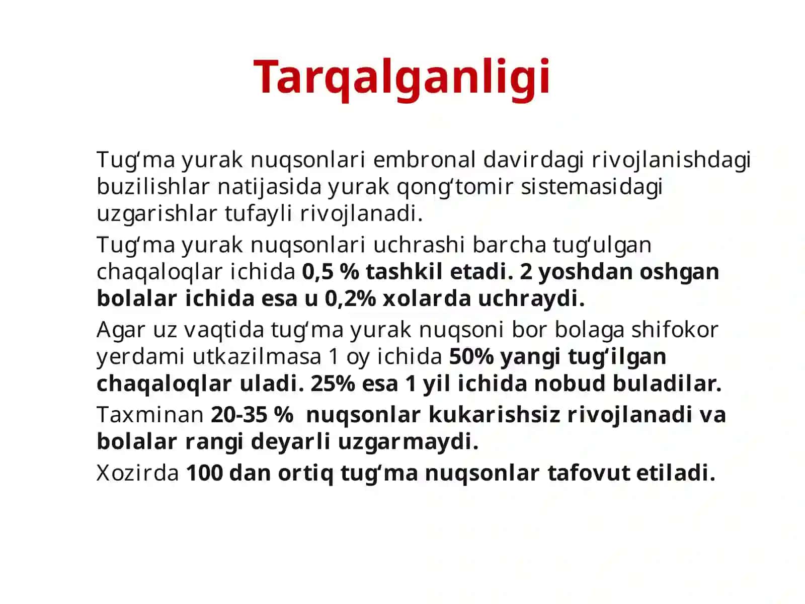TUG‘MA YURAK NUQSONLARI 2