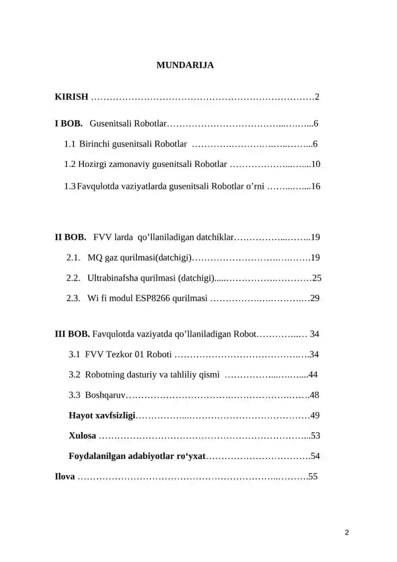 Favqulotda vaziyatlarda qo’llaniladigan Robot 2