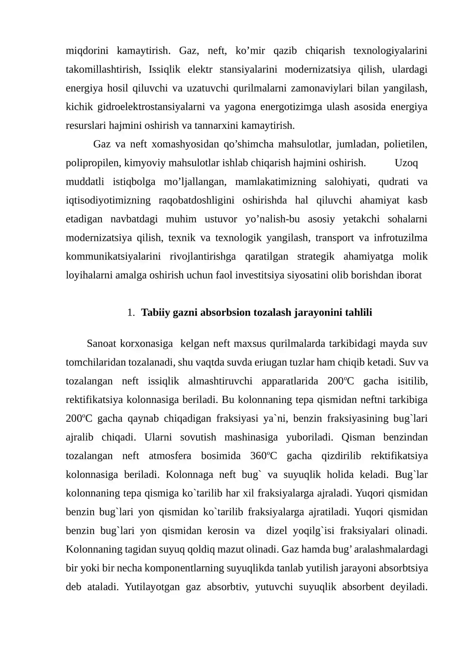Tabiiy gazni absorbsion tozalash jarayonini avtomatlashtirish 2