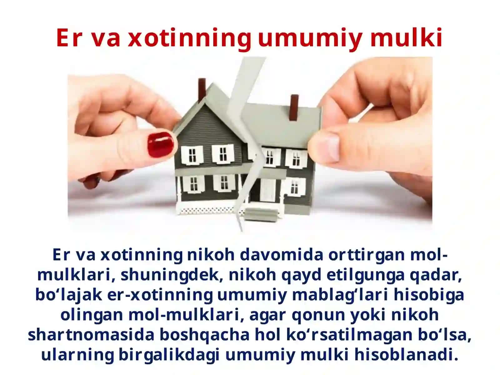 Er-xotinning mulkiy huquv va majburiyatlari 2