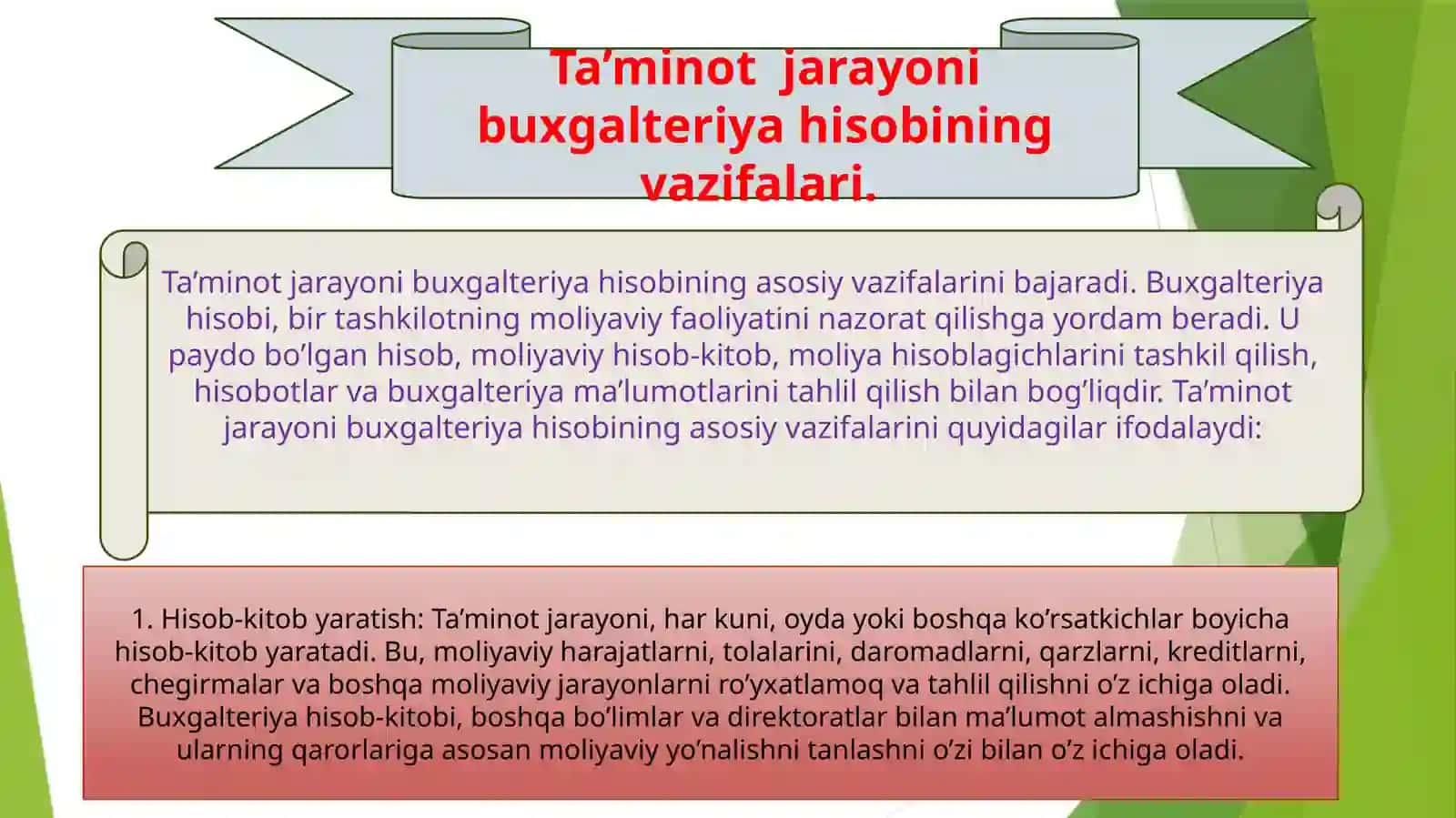 Ta’minot jarayonining hisobi 2