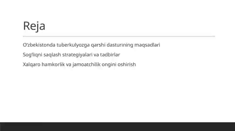 Tuberkulyozga qarshi kurashishning milliy dasturi 2