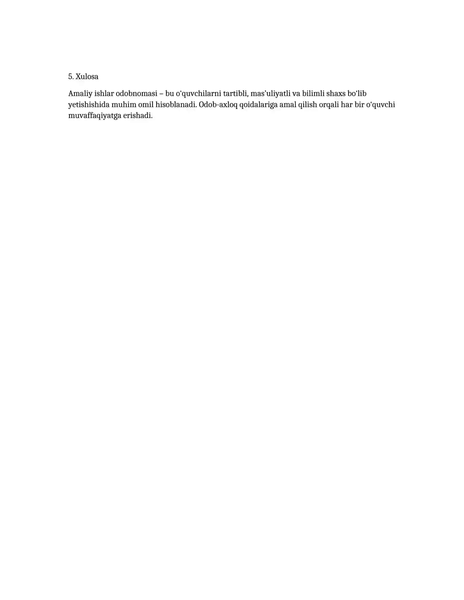 AMALIY ISHLAR ODOBNOMASI (Kurs ishi) 2