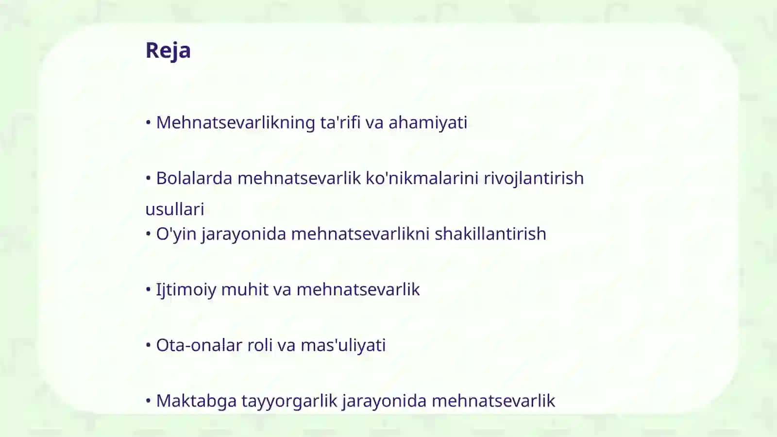 Bolalarni mehnatsevarlik malaka koʻnikmalarini shakillantirish orqali maktabga tayyorlash 2