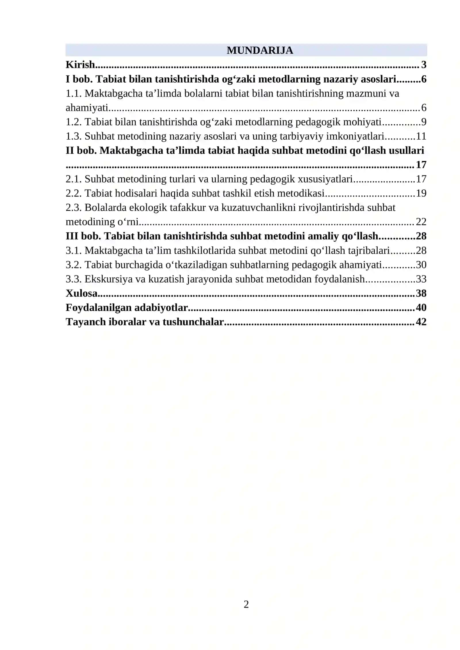 Tabiat bilan tanishtirishda og‘zaki metodlarning nazariy asoslari 2