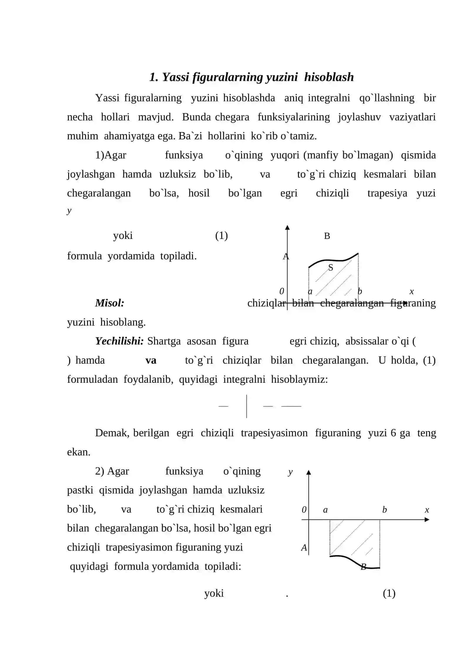 Aniq integralning tadbiqlari 2