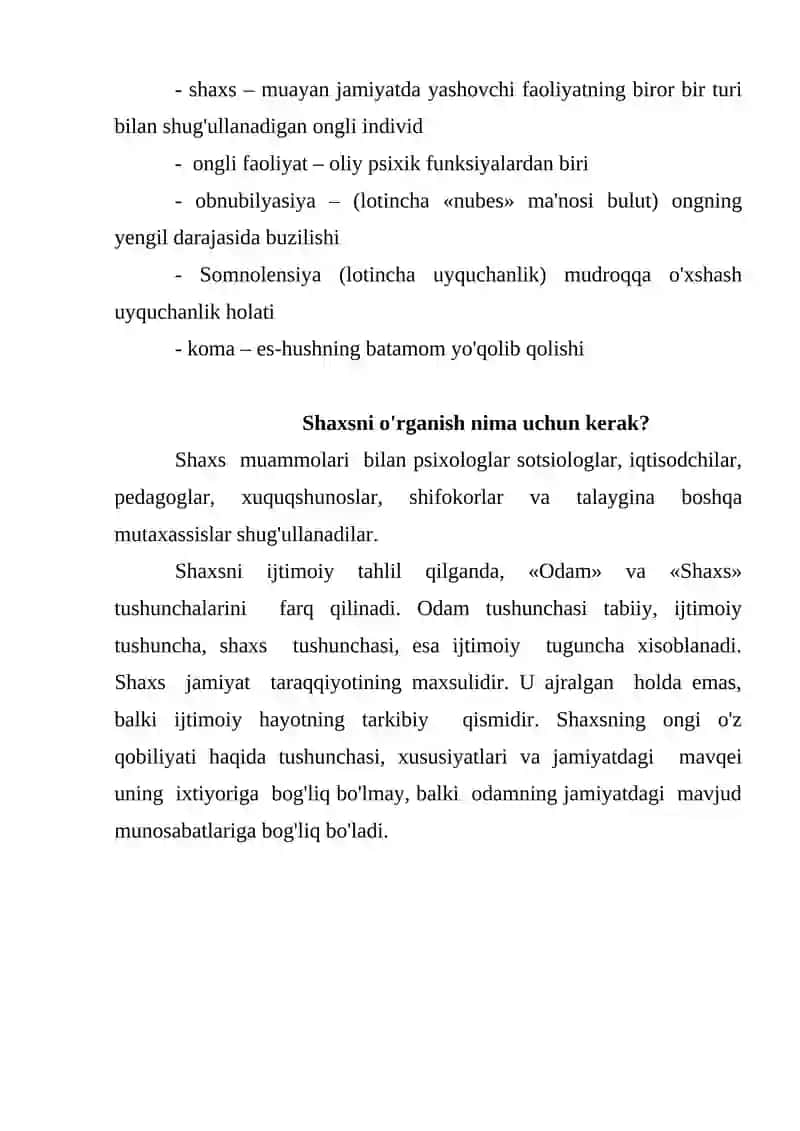 SHAXSNING SHAKLLANISHIGA TAʼSIR ETUVCHI OMILLAR 2