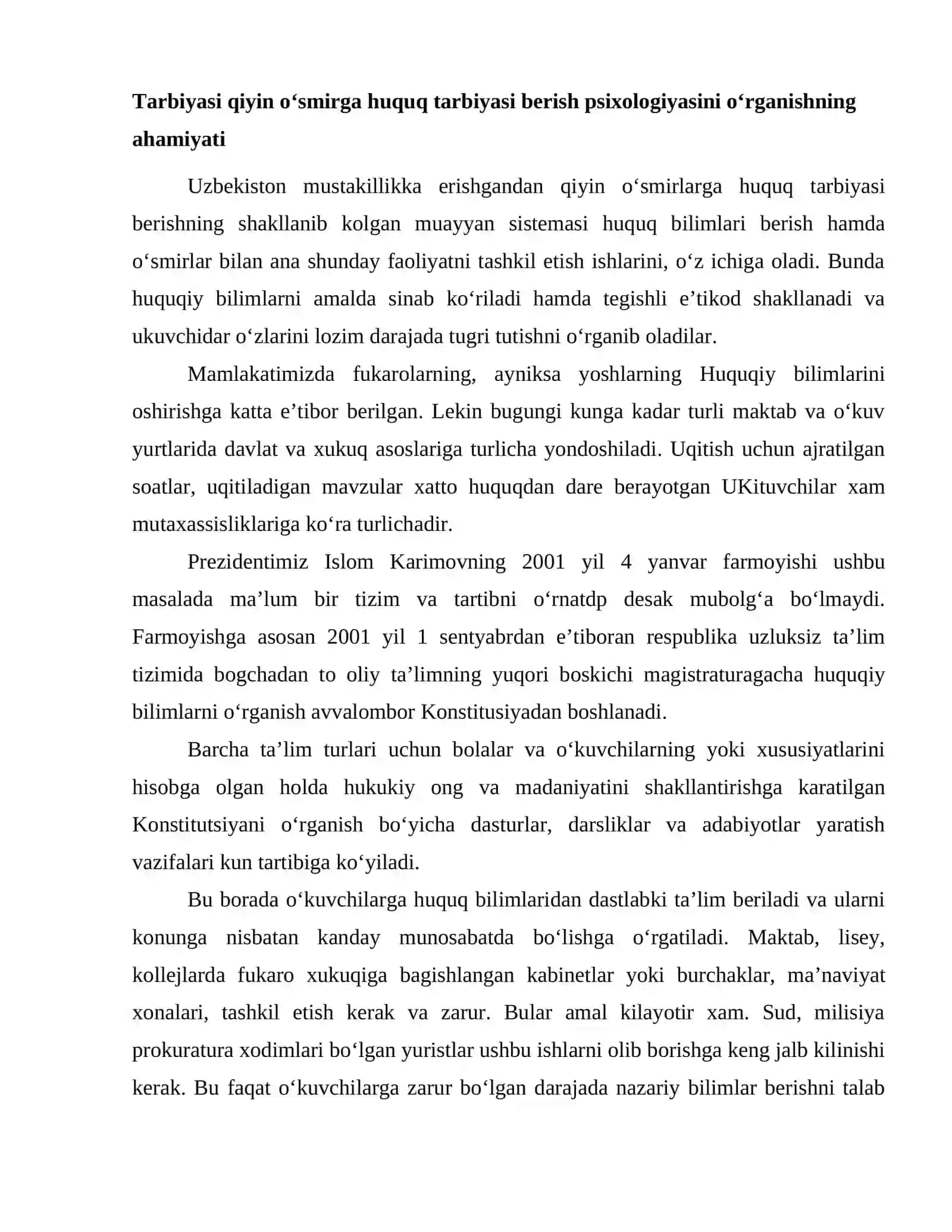 Tarbiyasi qiyin oʻsmirlarga huquq tarbiyasi berishning baʼzi bir psixologik masalalari 2