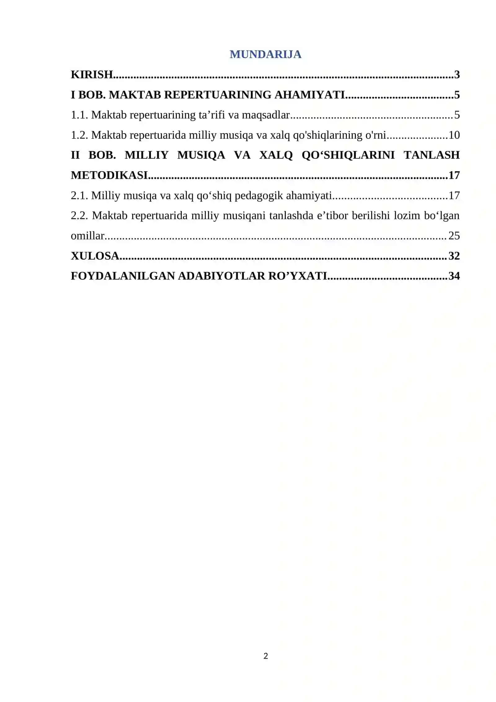 Maktab repertuarini tanlashda milliy musiqa va xalq qo’shiqlarining o’rni 2