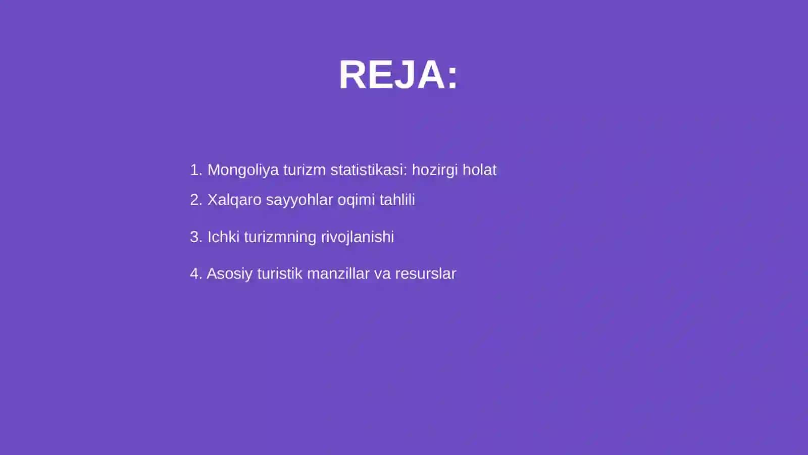 Mongoliya turizm statistikasi: hozirgi holat 2