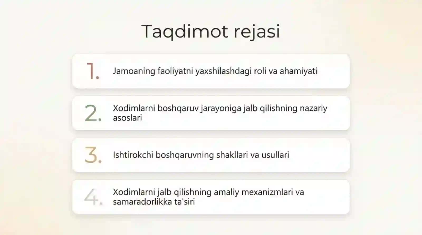FAOLIYATNI YAXSHILASHDA JAMOANING QATNASHUVI 2