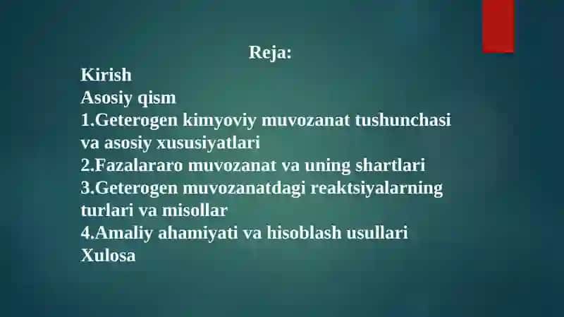 Geterogen kimyoviy muvozanat 2