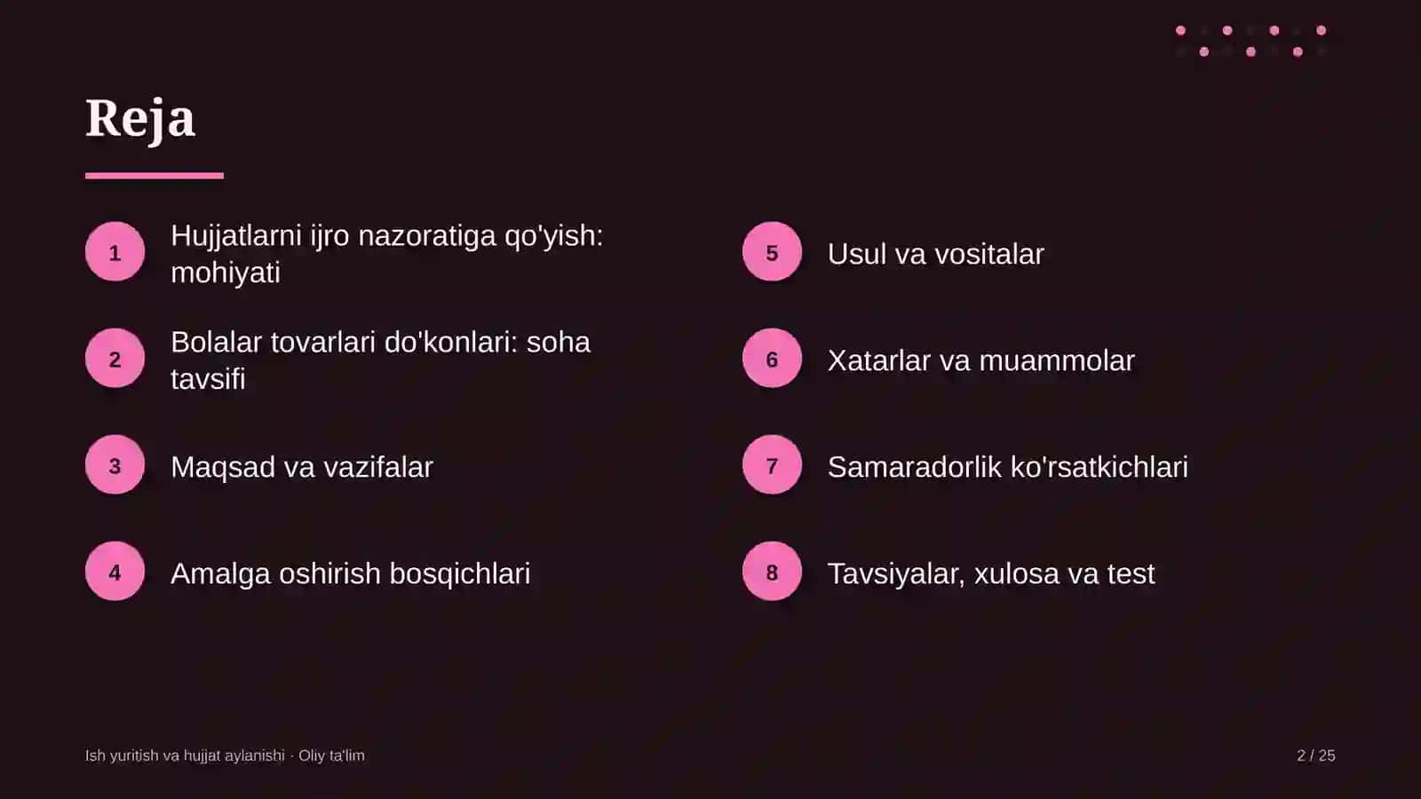 Bolalar tovarlari do'konlarida hujjatlarni ijro nazoratiga qo'yish 2