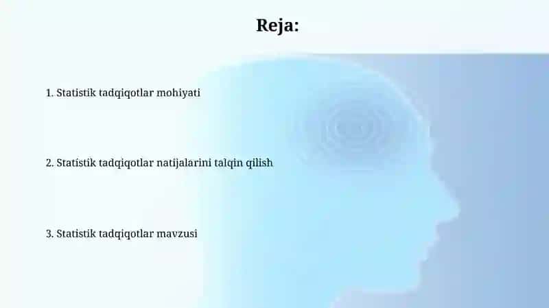 Statistik tadqiqotlar mavzusi 2